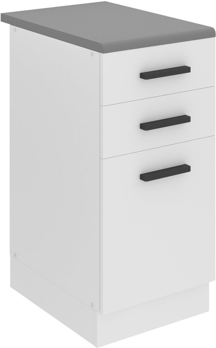 BELINI Keukenonderkast SDSZ 40 cm met Laden met Werkblad - Wit Mat