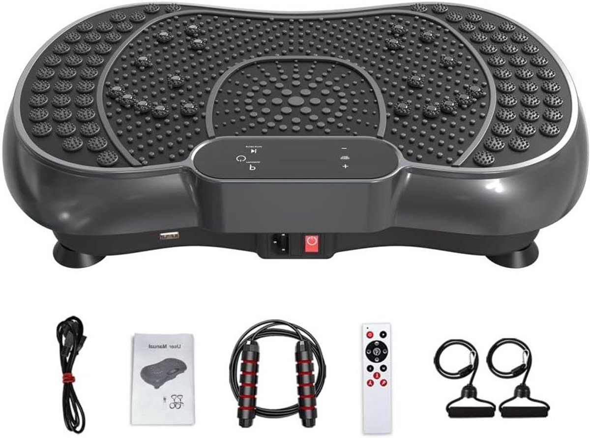 Fitness Trilplatform - Vibratieplatform Thuis - Spieropbouw Gewichtsverlies - 99 Snelheidsniveaus - 58.5 x 43 cm - Zwart