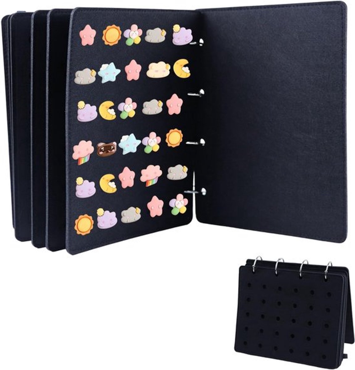 Broche Display Pagina's, Vilt Pin Display Houder, Boek Ontwerp voor het Opslaan van 180 Pins, Ideaal voor Verzamelingen en Creatieve Projecten, 26 × 21.3 × 3 cm