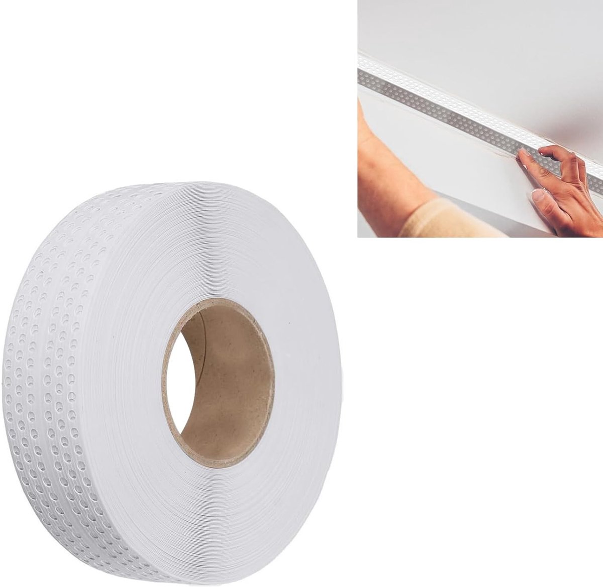 Seam cover tape 40 m x 5 cm voor droge bouw, zelfklevende voegband, randbescherming en hoekrails voor gipsplaten, wandhoeken en scheuren reparatie