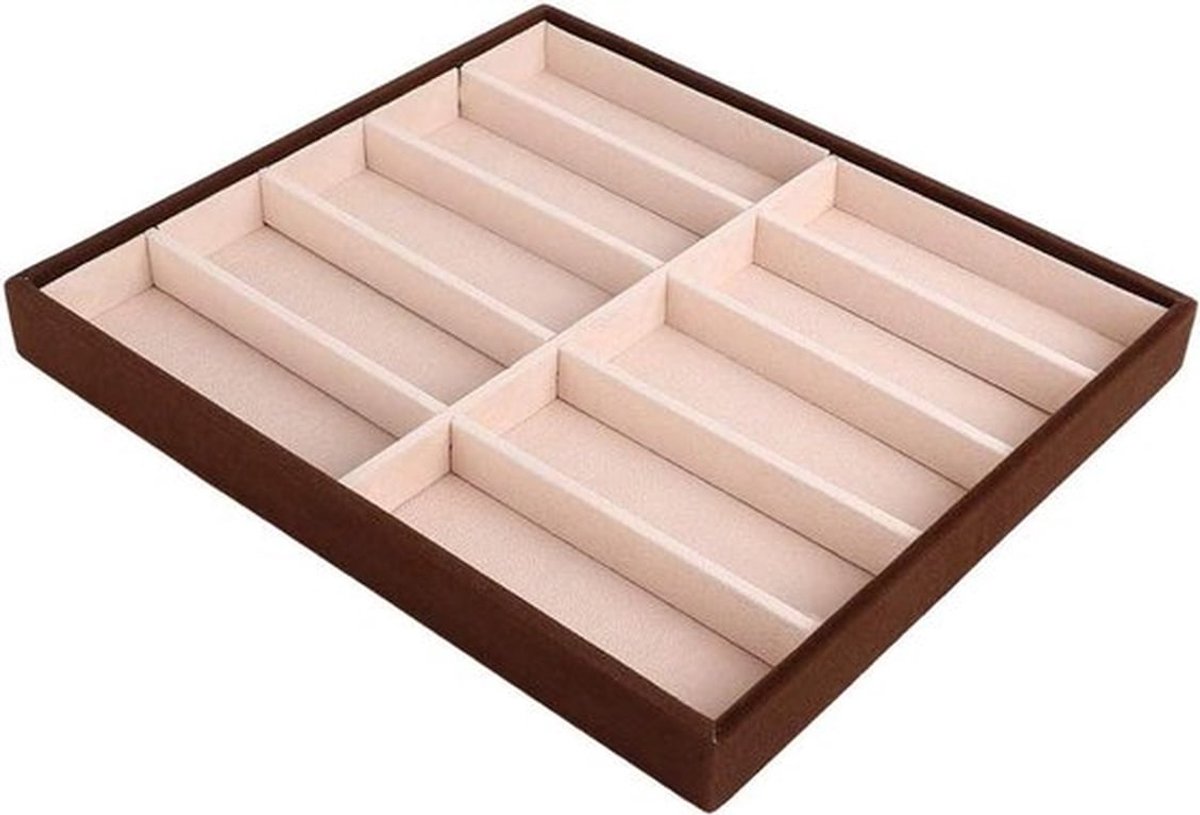 Lade Organizer voor Zonnebrillen - Moderne Brillenopberger met 10 Compartimenten - Opbergkoffer voor Meerdere Brillen - Zonnebril en Bril Display - Lenzenvloeistof Houder