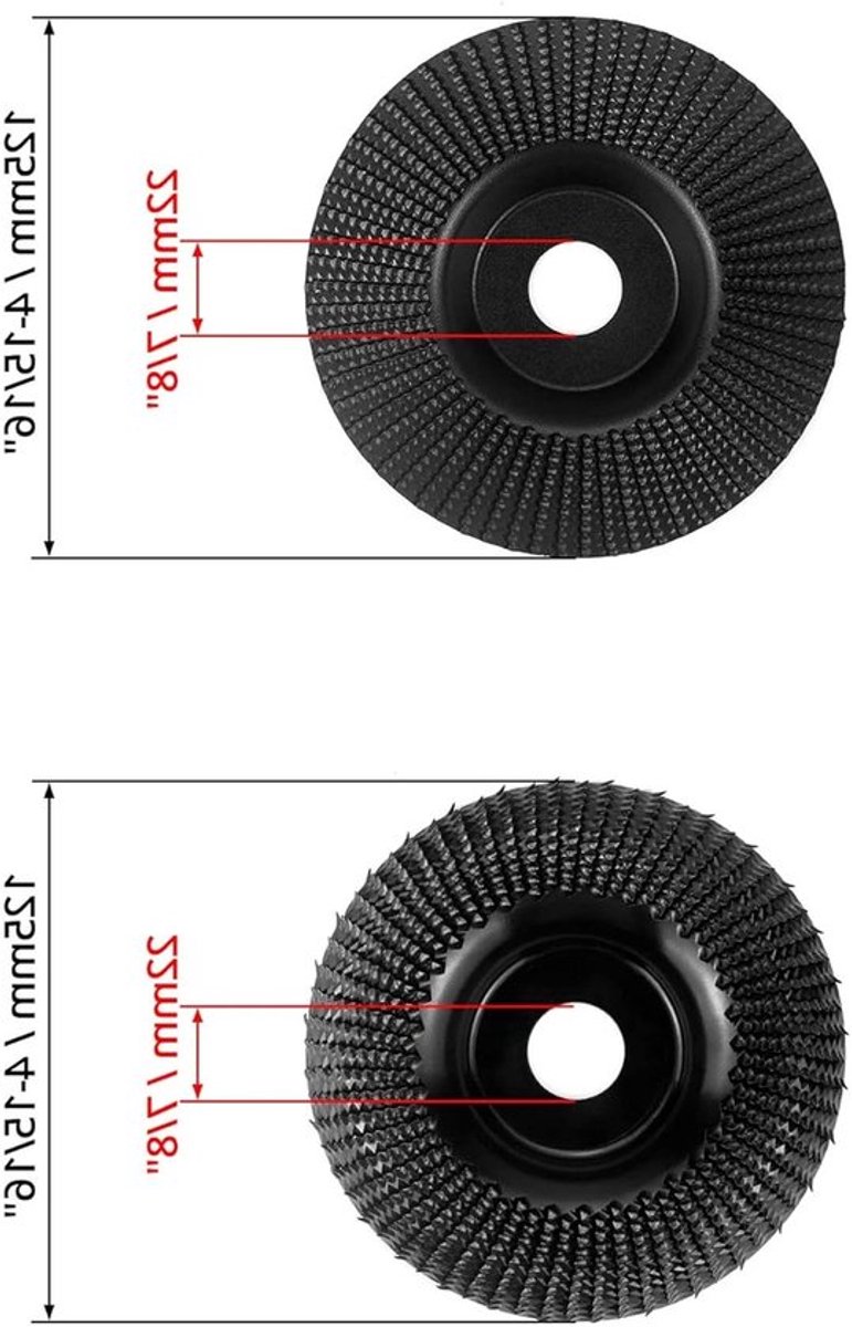 Houtfrezen schuurdisc 125 mm x 22 mm, schuurwiel voor houtbewerking, geschikt voor niet-metalen en zachte materialen