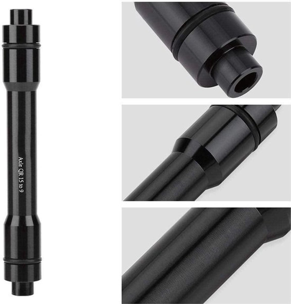 Steekasadapter voor fietswiel - 15 mm naar 9 mm - snelle wielaswissel