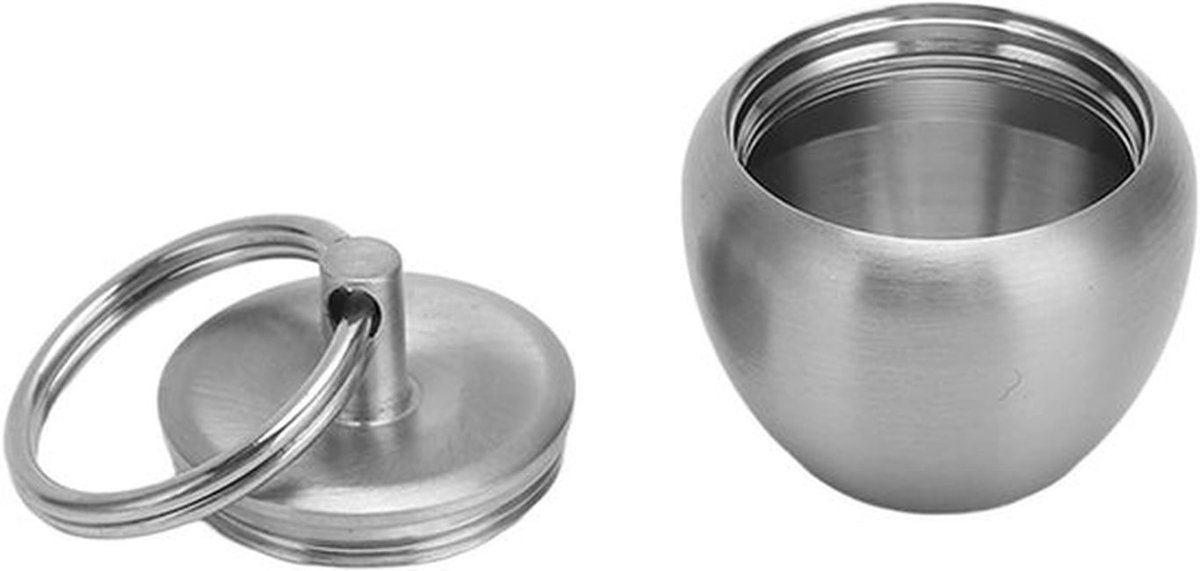 Rvs pillendoosje, metalen geneeskunde houder, cinnaber veiligheidshanger