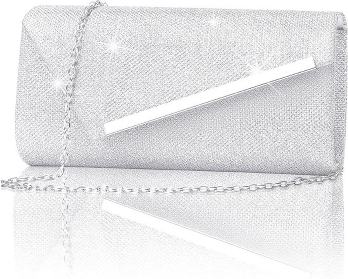 Elegante Avondclutch voor Dames met Verwijderbare Schouderband - Bling Handtas voor Bruiloft, Feest en Prom - 23 x 5 x 12 cm