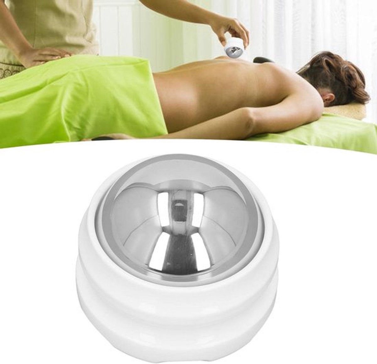IJstherapie Massage Roller Bal voor Koude en Warmte Verlichting van Pijn - Roestvrij Staal Bal voor Nek en Rug Relaxatie - Wit