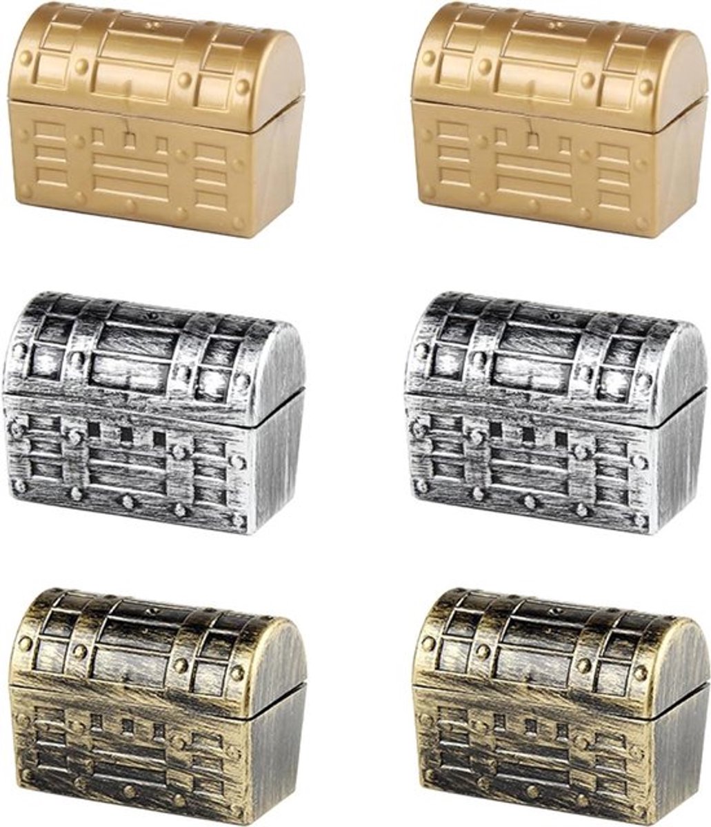 Decoratiedoos schatkist kinderverjaardag klein vintage look opbergdoos herinnering sieraden halskettingen oorbellen nostalgisch design