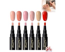 Nails art markers 6 stuks - Multikleur gel nagellak pen set - 3-in-1 nagelstift - sneldrogende formule - bestand tegen chippen - Nail Art penselen - 5ml - voor Salon en thuis gebruik - elegant cadeau voor beautyliefhebbers - Set 01