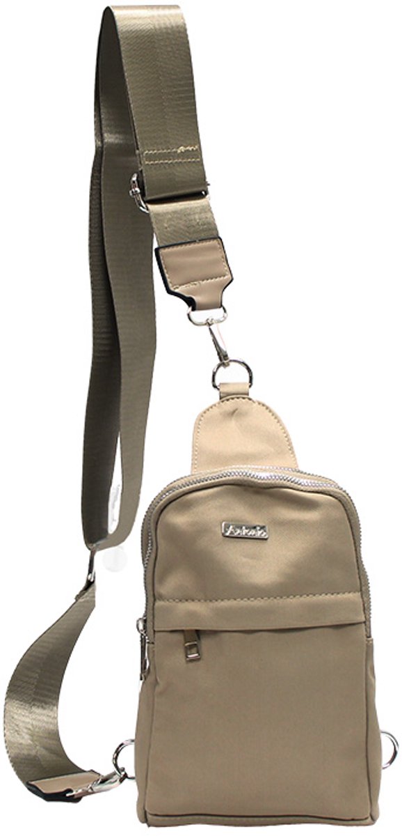 Crossbody Bag Donker Beige - Kleine Schoudertas - Compacte Tas met Verstelbare Schouderband - Donker Beige
