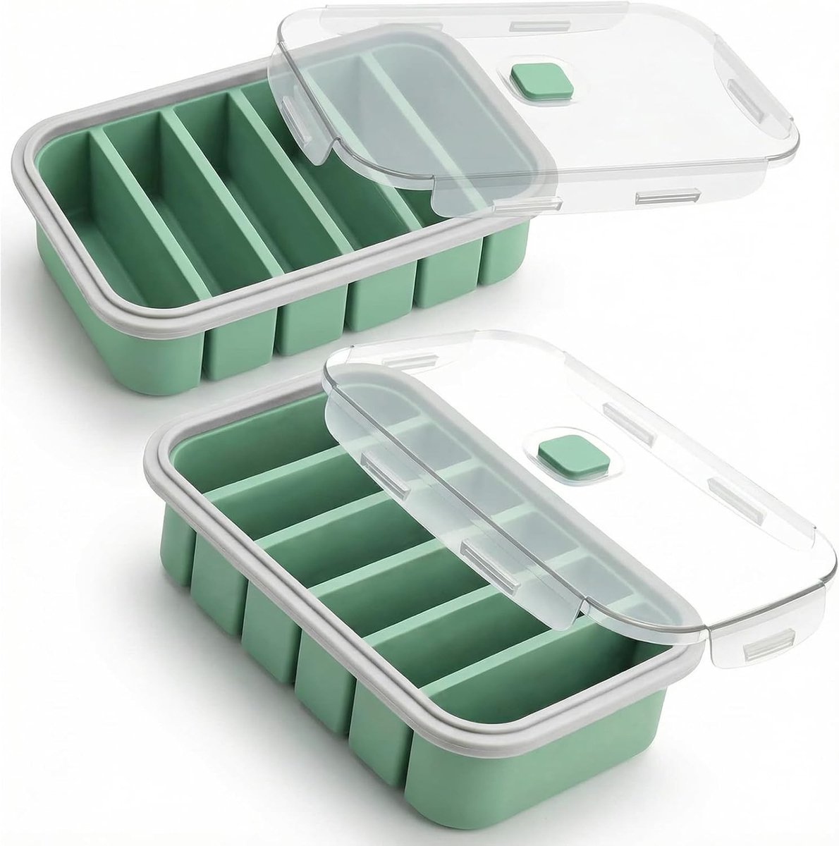Set van 2 lekvrije soepvriescontainers met deksel, ideaal voor het invriezen van soep, sauzen en ijsblokjes