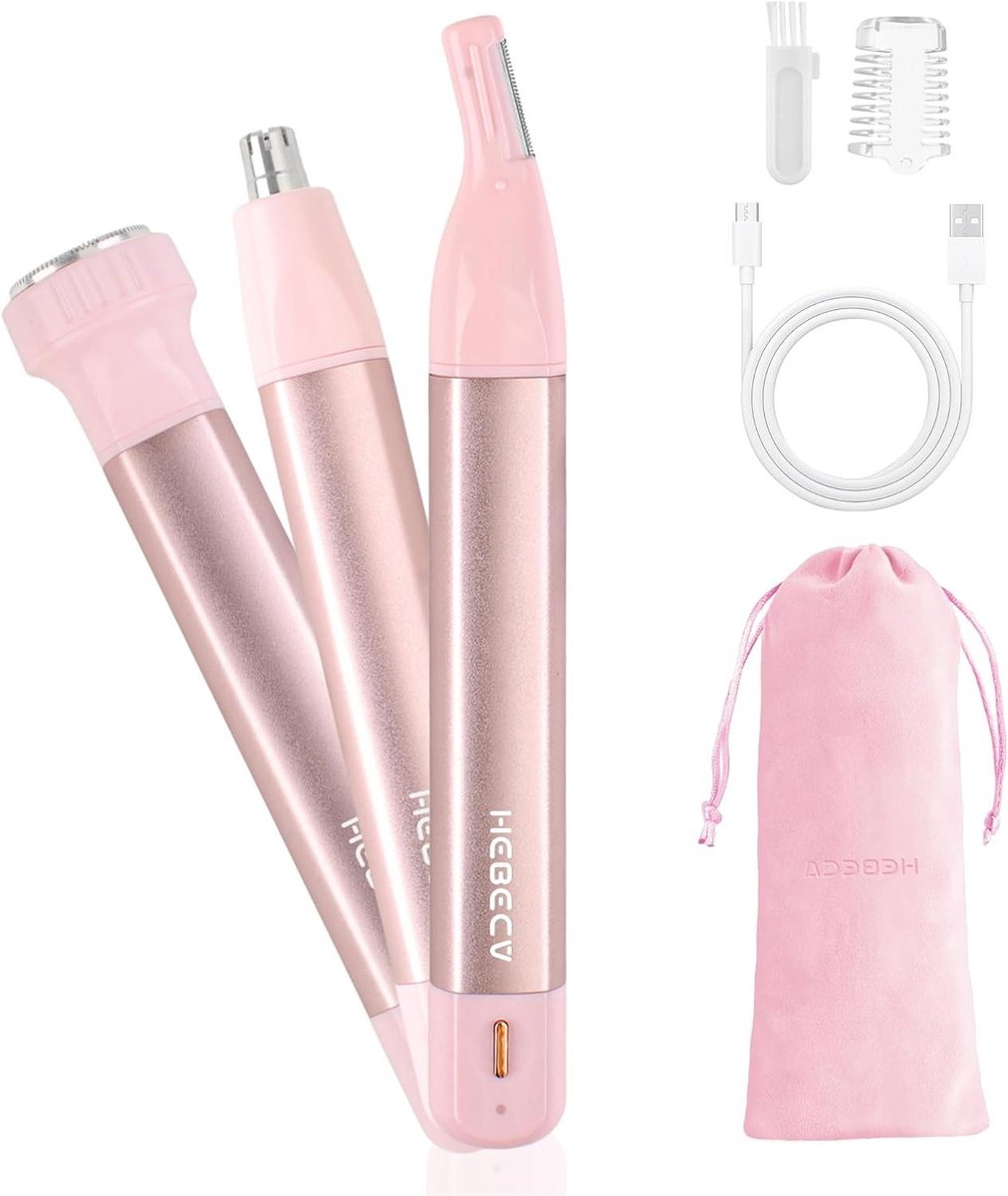 Gezichts Haar Trimmer - Ontharingsapparaat Vrouwen - Precisie Verzorging - 3-in-1 Functie - Compact Formaat - Wit