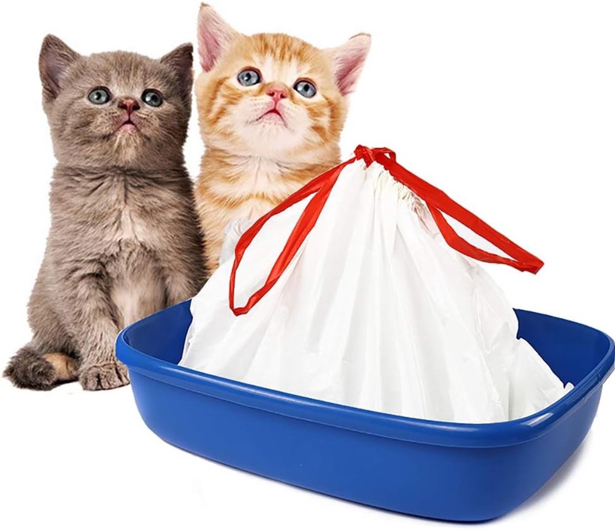 Grote Kattenbakvulling Pads met Treksluiting, Schuurvast en Geschikt voor Middelgrote en Grote Kattentoiletten, Verpakking van 10 Stuks