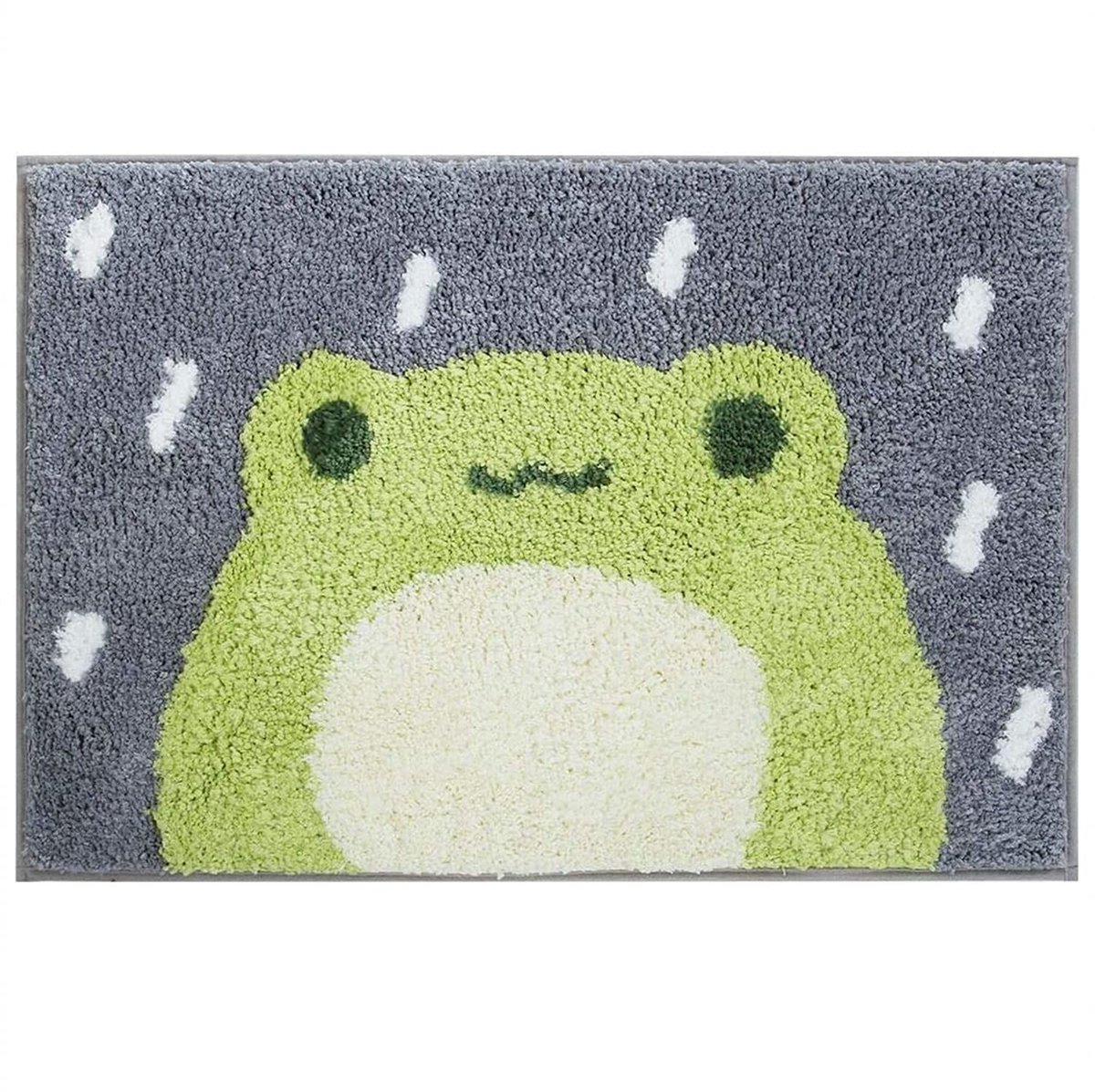 SnelShoppen - Schattig Badmat Douchetapijt 45,7 x 66 cm - Luxe Microvezel, Hoog Absorberend, Antislip en Machinewasbaar - Kleine Kikker voor Badkuip e