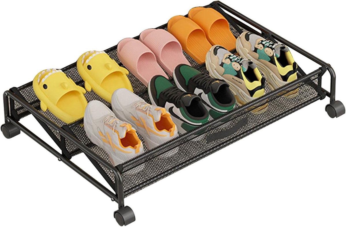 Ruimtebesparende Opbergdoos met Wielen - 89 Liter Onderbed Opbergruimte voor Schoenen, Kleding en Speelgoed