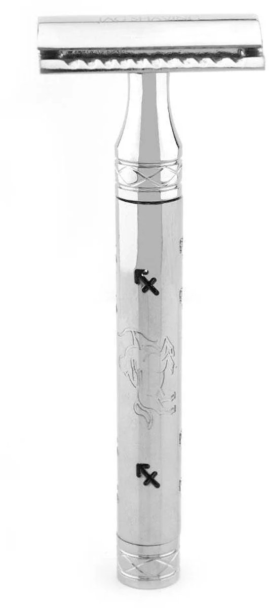 JAG Shaving Safety Razor RVS – Double Edge Scheermes met Sagittarius Sterrenbeeld Gravure – Herbruikbaar Klassiek Scheermes voor Mannen & Vrouwen