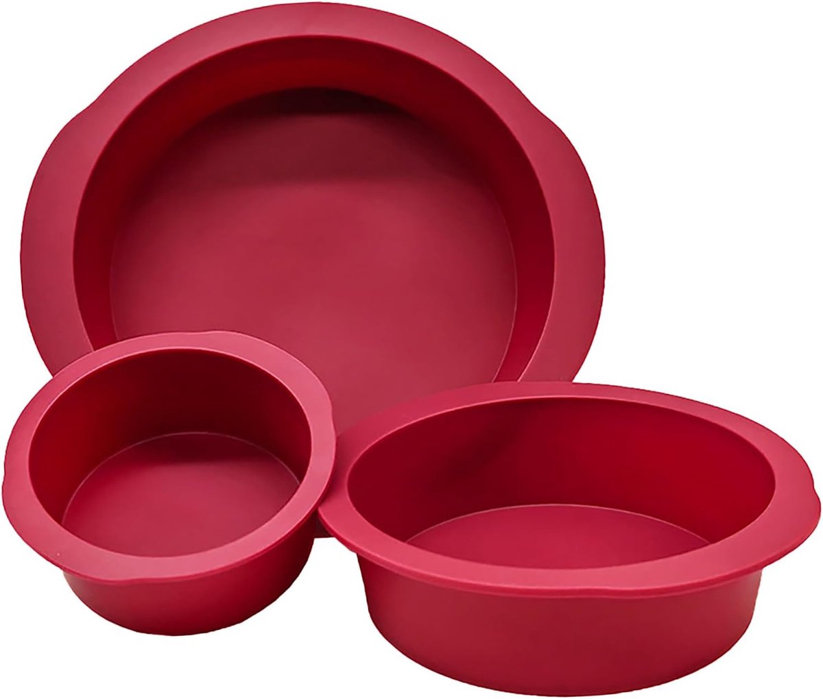 SnelShoppen - Siliconen Bakvormset 3 Stuks - Rond, Antiaanbaklaag, Taartvorm voor Taarten, Kaascake en Brood, 10 + 15 + 20 cm - Keuken Musthave