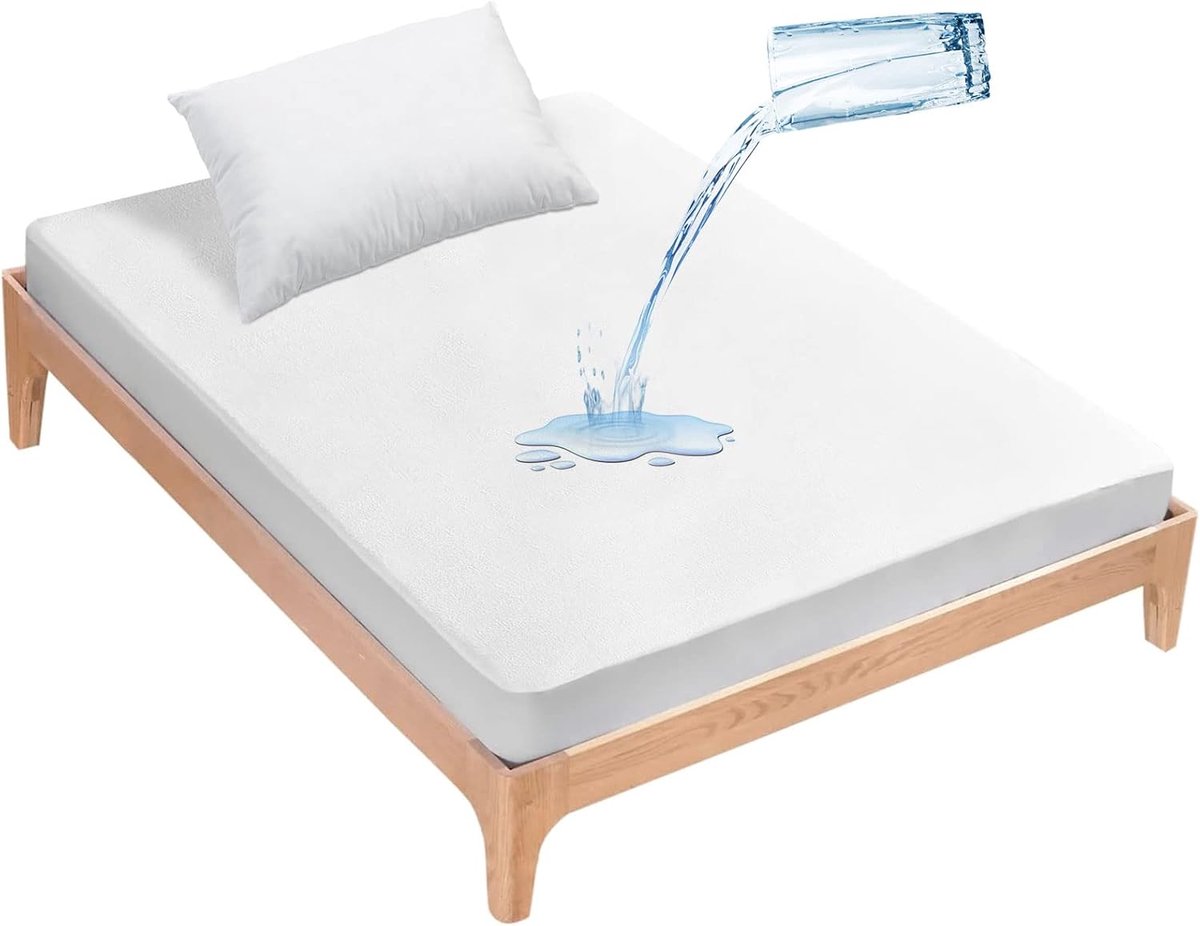 SnelShoppen - Waterdichte Matrasbeschermer 90 x 180 cm met Kussensloop, Ademend en Hypoallergene Incontinentie Bedonderlegger, 2-delige Set Hoeslakens