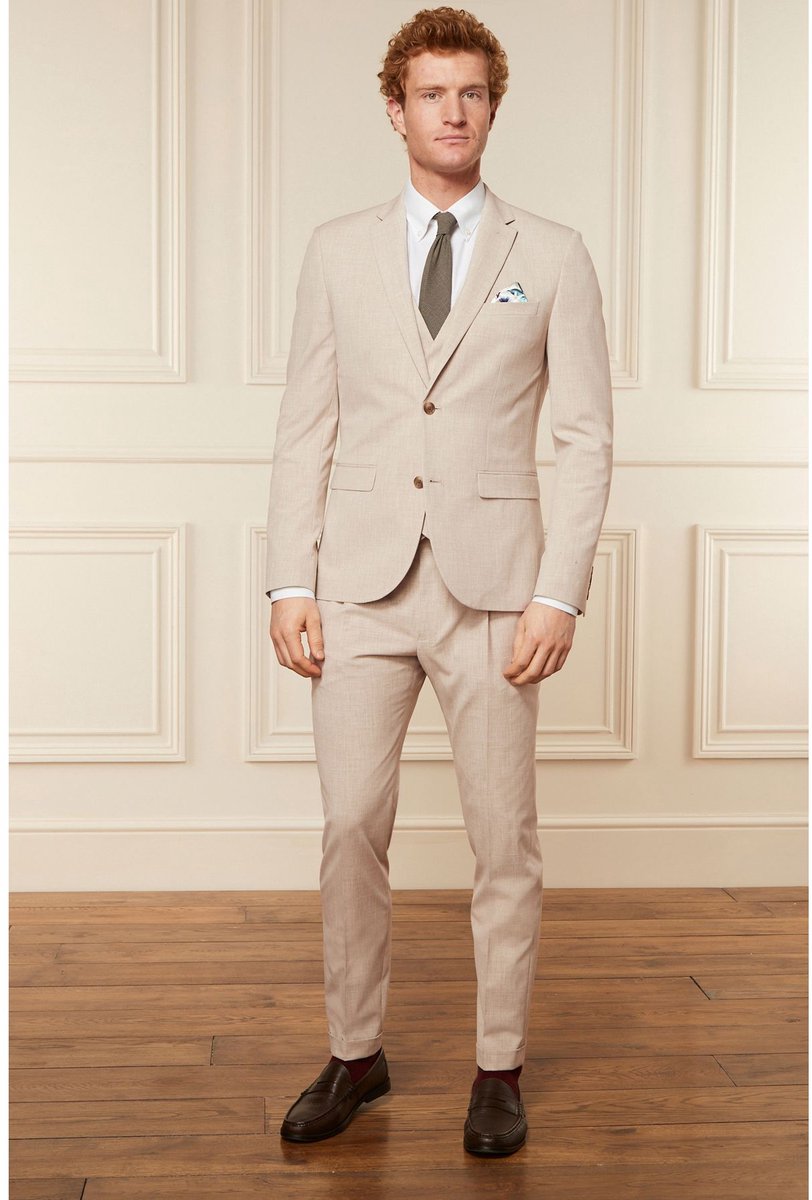 Next - Heren - Motionflex skinny colbert met stretch - Regular - Naturel