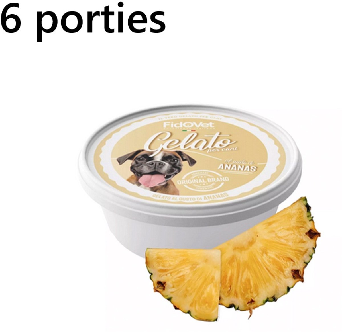 Fidovet - hondensnack -hondenijsjes ananas 6 porties - 2 uurtjes diepvries - een aangename verkoeling voor uw viervoeter - of op de likmat