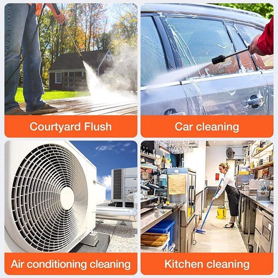 SnelShoppen - Draadloze Accu Hogedrukreiniger - Draagbare Elektrische 48V 1500mAh - Voor Auto Wassen, Tuin Irrigatie en Huisreiniging - Compleet met A van Snelshoppen — afbeelding 4