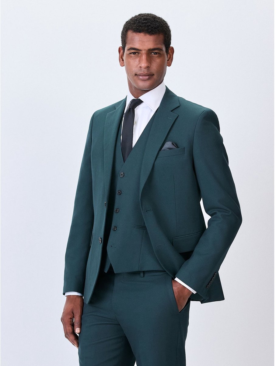 Next - Heren - Colbert met structuur, slim-fit - Regular - Blauw