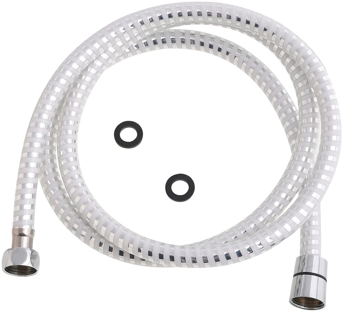 SnelShoppen - Doucheslang PVC 2 meter Wit/Zilver - Flexibele Douche Slang voor Badkamer en Keuken - Geschikt voor Douchekop en Handdouche