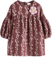 Next - Meisjes - Jurk met lange mouwen en print - Bruin