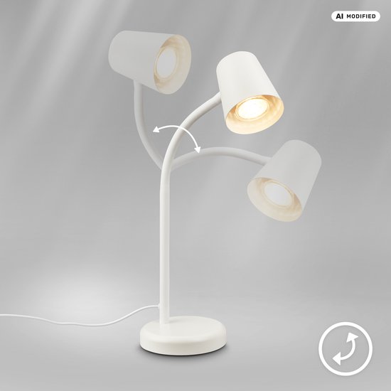 BRILONER Skriva - Tafellamp - bureaulamp - met snoer - draaibaar tafellampje - excl. GU10 - 13 x 38,5 cm - wit van Briloner — afbeelding 2