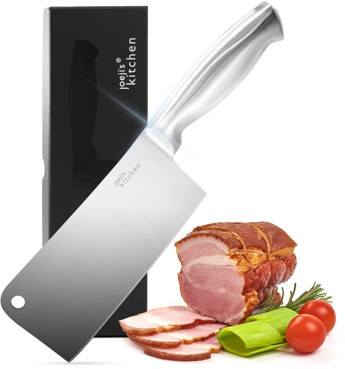 SnelShoppen - Zware Kwaliteit Roestvrijstalen Vleeshakmes 17 cm - Ergonomisch Handvat - Enkel Gesmeed Chinees Keukenmes - Multifunctioneel Slagersmes