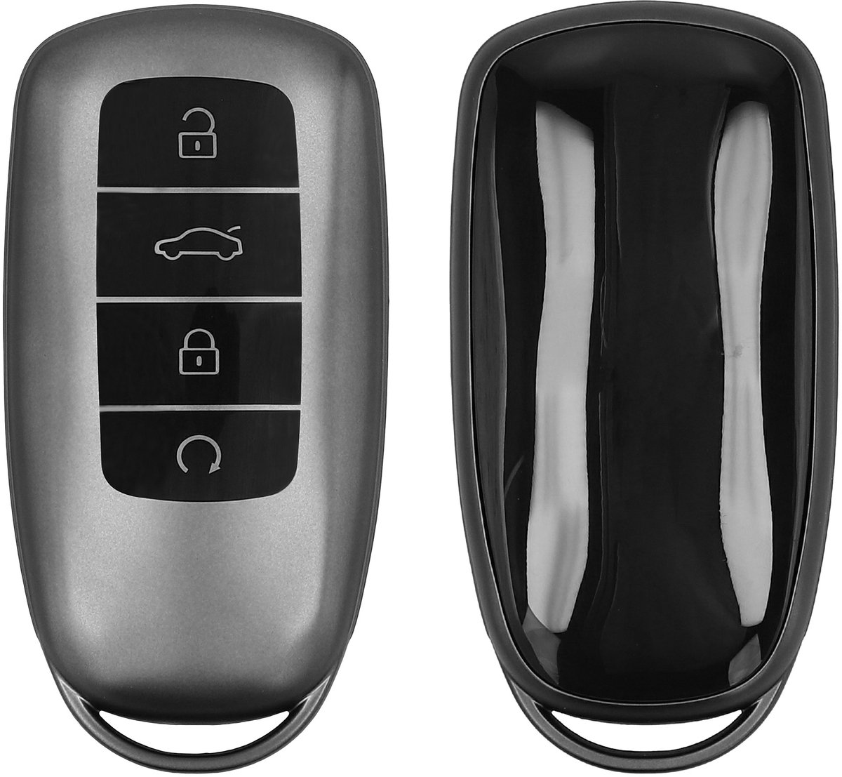 kwmobile autosleutel hoesje geschikt voor Chery Omoda C5 / Jaecoo 7 / Tiggo 7 Pro 8 Pro / Arrizo 5 hoes - TPU autosleutel behuizing - Beschermende auto sleutel case - Sleuteletui in mat zwart / zwart