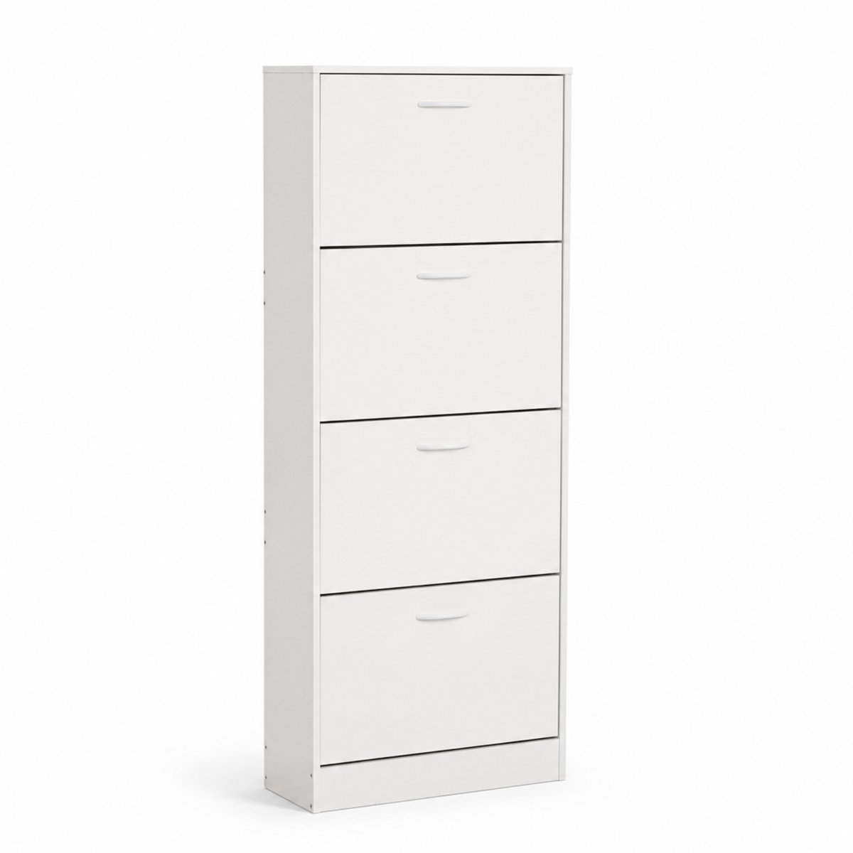 ACAZA Schoenenkast - Tot 24 Paar Schoenen - 4 Niveaus - Schoenenkast Met Klepdeur - 60 x 24 x 151 cm – Wit