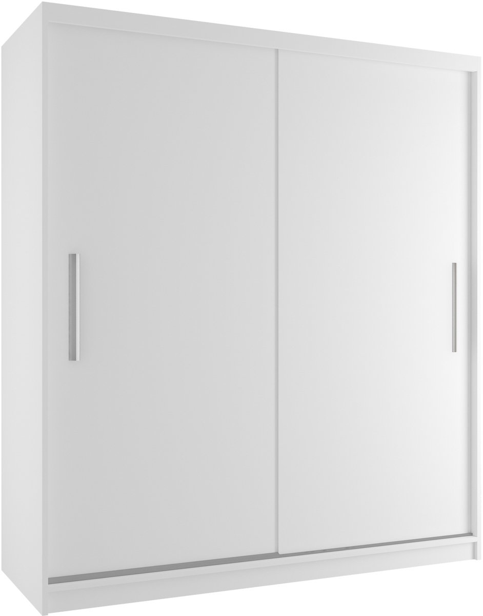 BELINI Verona SI Schuifdeurkast 158 cm Wit Mat - Garderobekast met Lades - Comfort Line Slaapkamerkast
