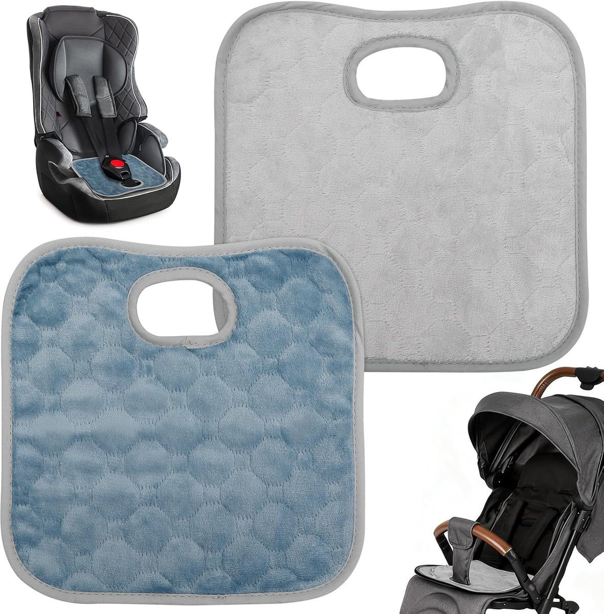 SnelShoppen - Pack van 2 Auto Stoelbeschermer Waterdichte Zitbescherming voor Kinderen - Niet-Slip Autostoel Pad voor Potty Training, Kinderwagen & Ee