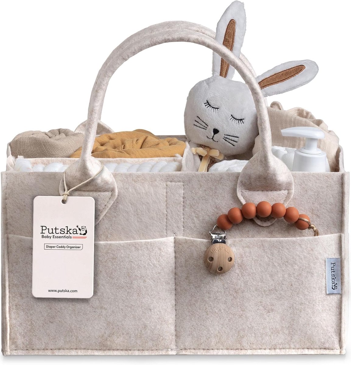 SnelShoppen - Grote Luiermand Organizer voor het Aankleedstation - Opbergmand voor Kinderkamer - Mokka Kleur - Must-Have Babycadeau voor Pasgeborenen