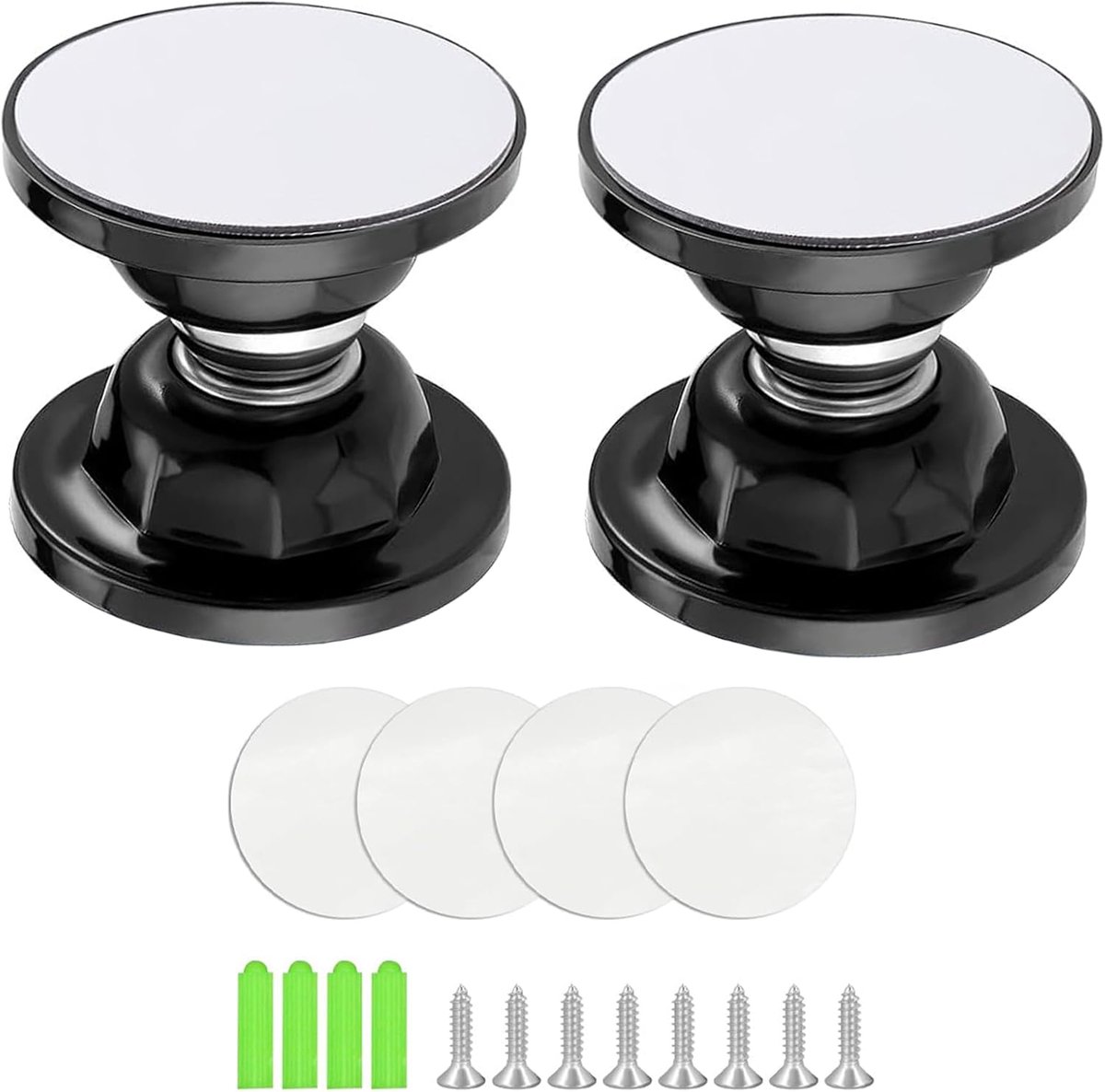 SnelShoppen - Magnetische Deurhouder Camper Set van 2 - Zwarte Siliconen Wandmontage Deurstopper voor Camping, Keuken en Thuisgebruik