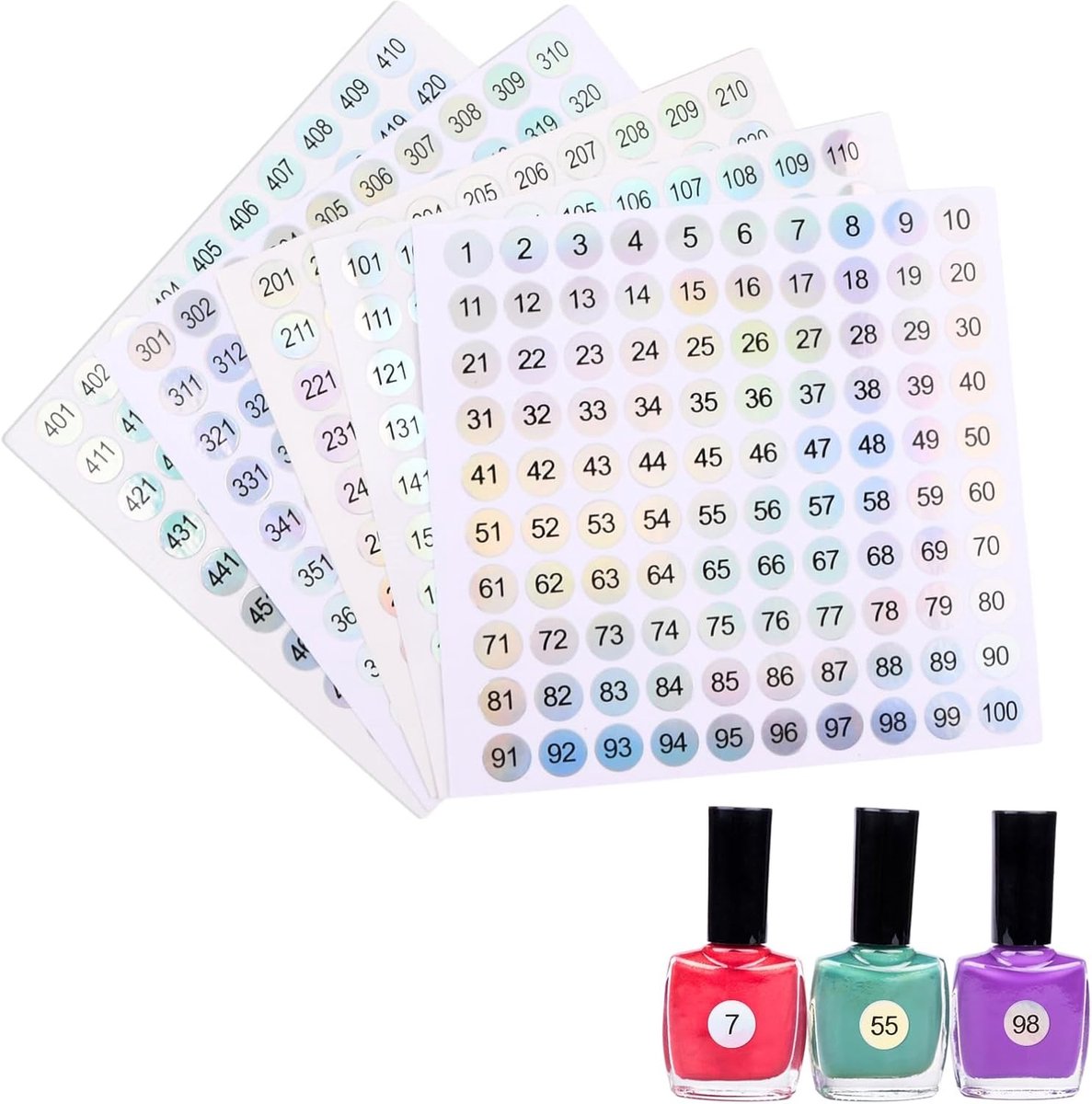 Nummerstickers 1-500 - Kleine Ronde Zelfklevende Labels, Waterproof en Ideaal voor Organiseren, Coderen en Thuisgebruik