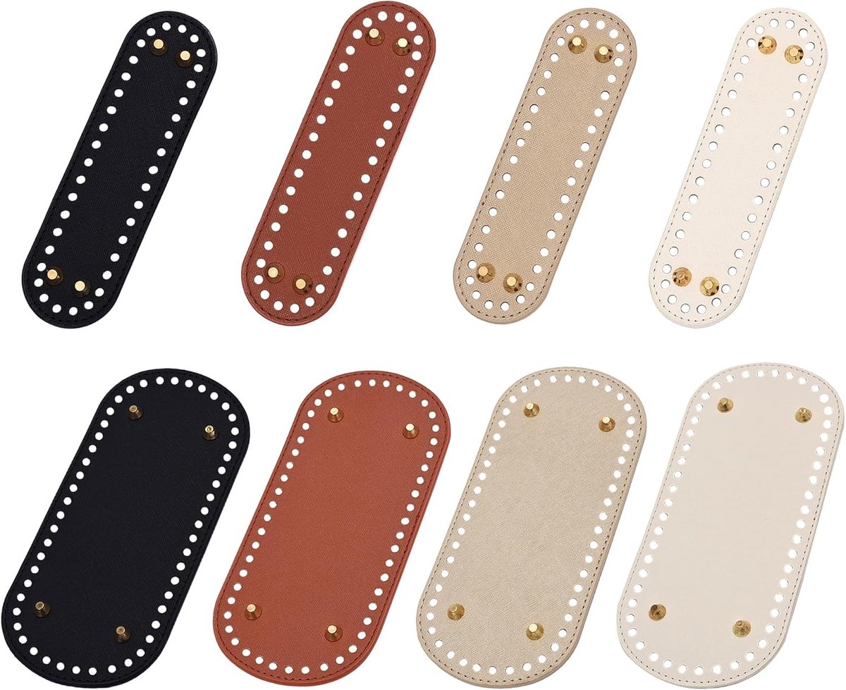 Set van 8 Pocket Bottoms voor Haakwerk, Diverse Maten voor Brei- en Haakaccessoires, DIY Tas en Mandjes
