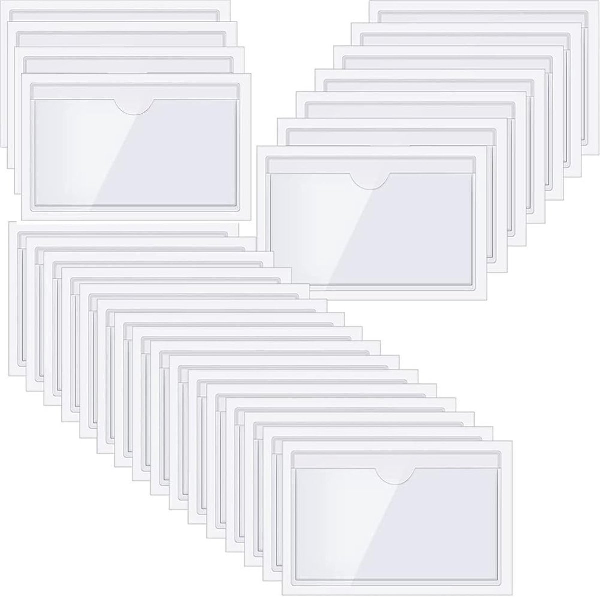 Set van 36 zelfklevende labelhouders, 6 x 10 cm, transparant en waterdicht, ideaal voor thuis, kantoor en school, perfect voor organisatie en identificatie