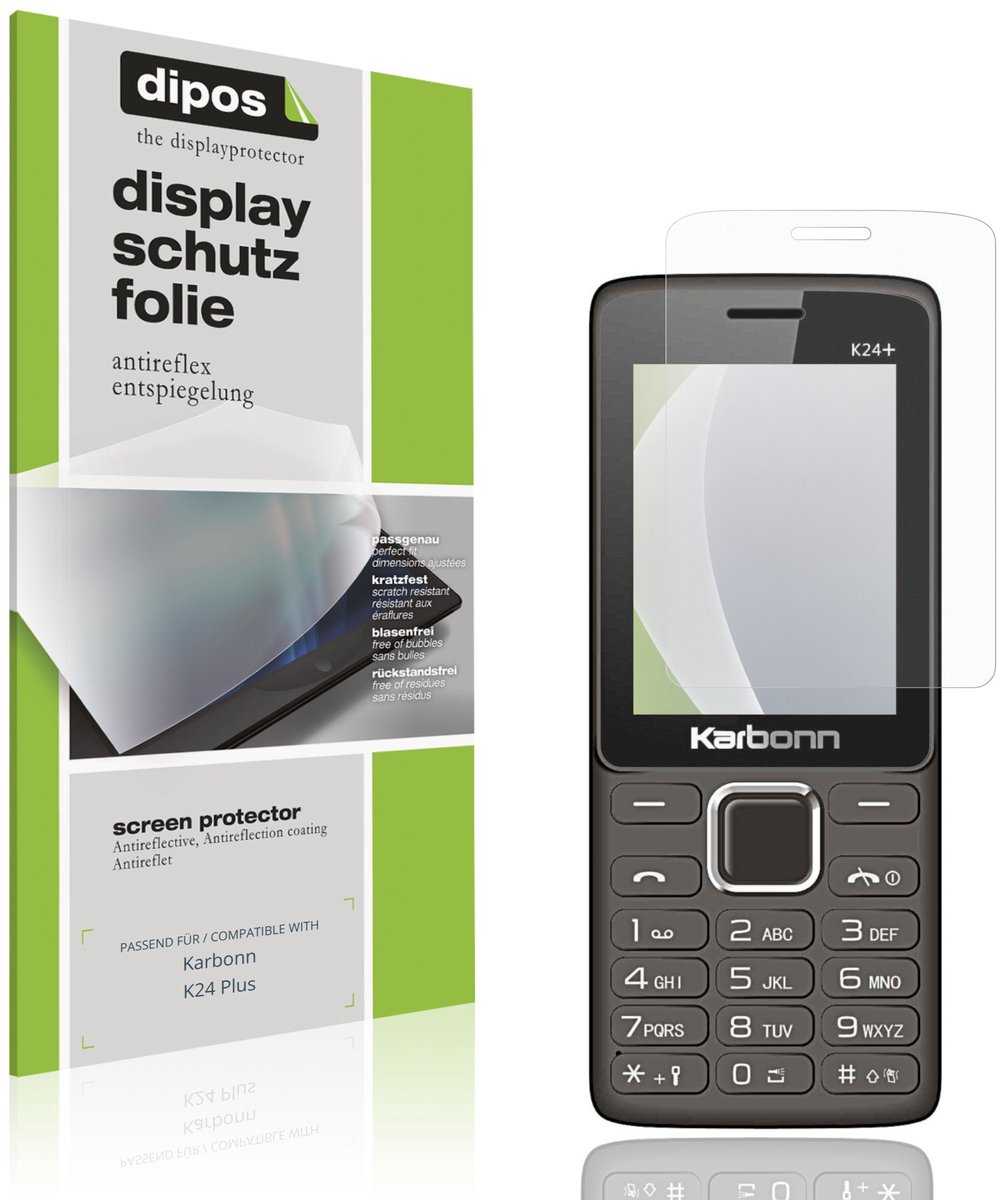 dipos – 4x Matte Beschermfolie geschikt voor Karbonn K24 Plus | Krasbestendige & antireflecterende Screenprotector Ultra-Thin
