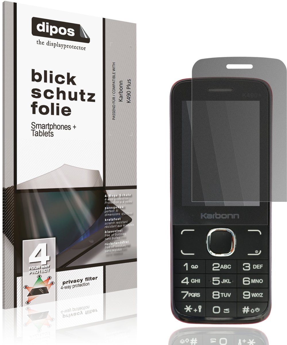 dipos – Matte Privacy Screenprotector geschikt voor Karbonn K490 Plus | Anti-Spy Beschermfolie
