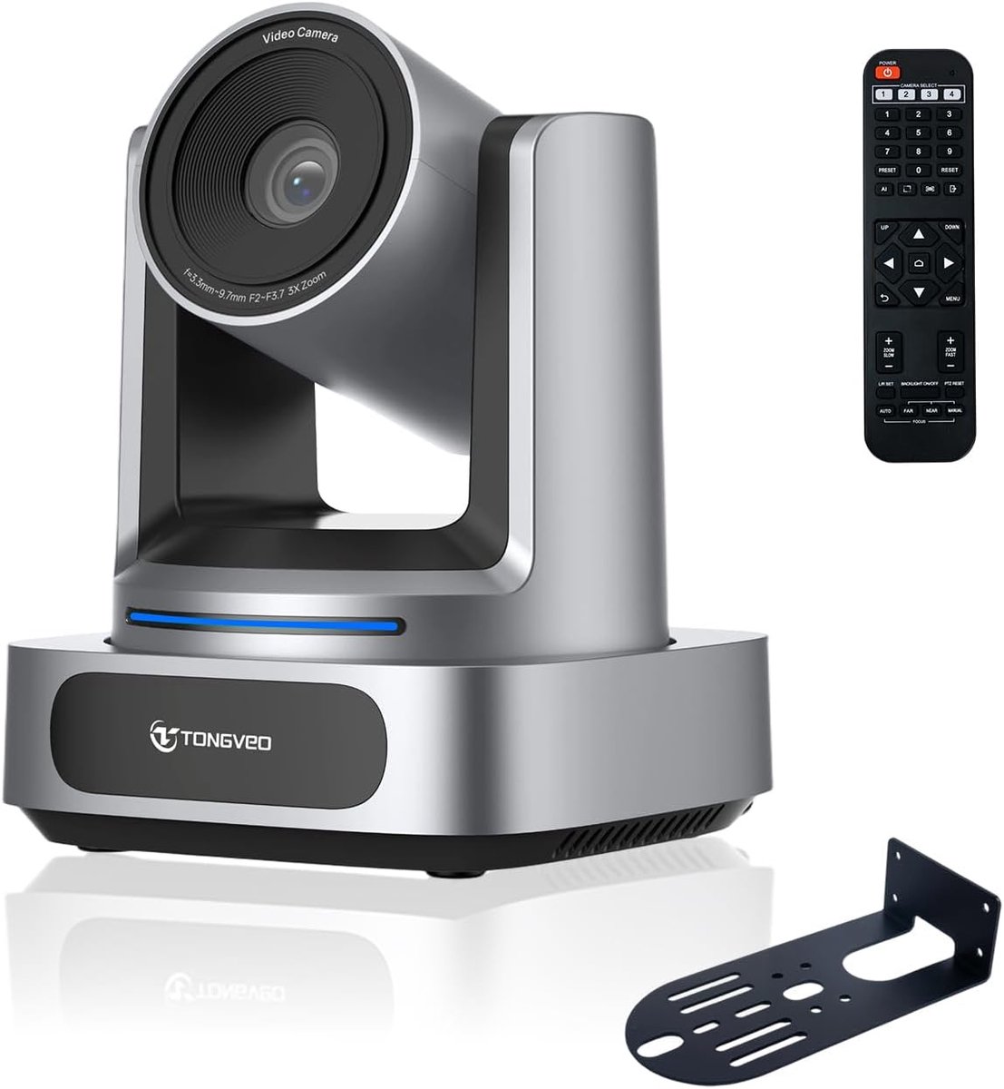 SnelShoppen - 4K PTZ-camera met 3X optische AI auto tracking zoom, 92° groothoek, USB 3.0 en HDMI conferentiecamera voor kerk, aanbidding, onderwijs e