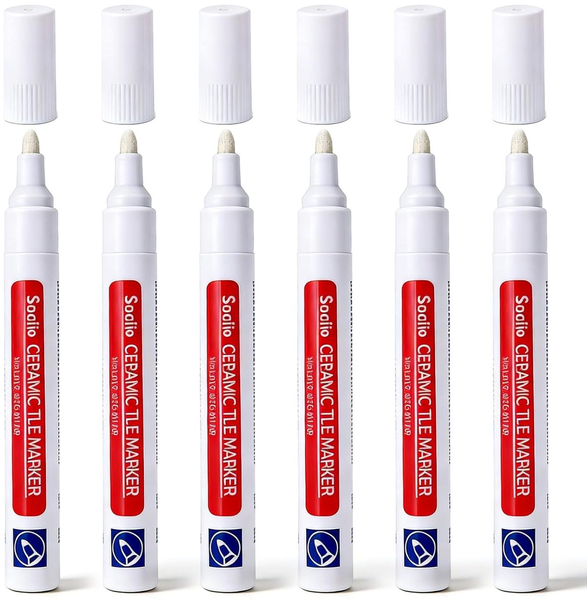 Set van 6 Witte Voegenpennen voor het Herstellen van Tegelvoegen, Waterdichte Reparatiepennen voor Keuken en Badkamer, Ideaal voor Vloeren en Muren