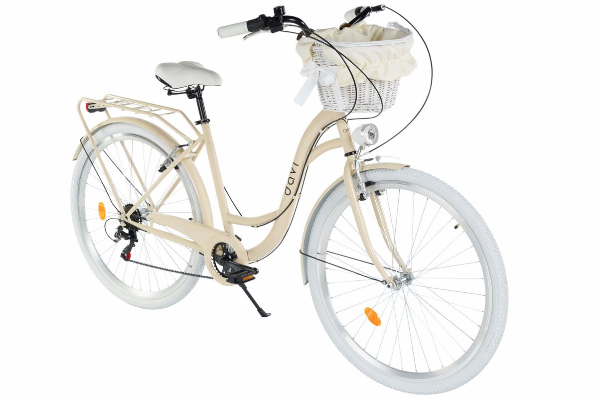 Davi Emma – Stadsfiets – 28 inch – 7 versnellingen – Shimano – V-brake – Lage instap – Bruin/Wit