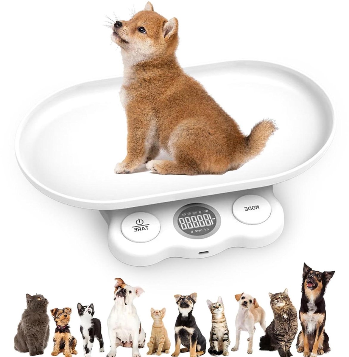 Dierenweegschaal - Huisdier weegschaal - Nauwkeurig wegen - 1 gram precisie - 15 kg capaciteit - Wit
