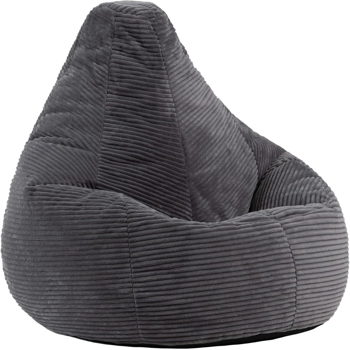 Zitzak Fauteuil - Bean Bag Stoel - Ontspannen Zitten - Ergonomische Vorm - 84 x 90 x 73 cm - Donkergrijs