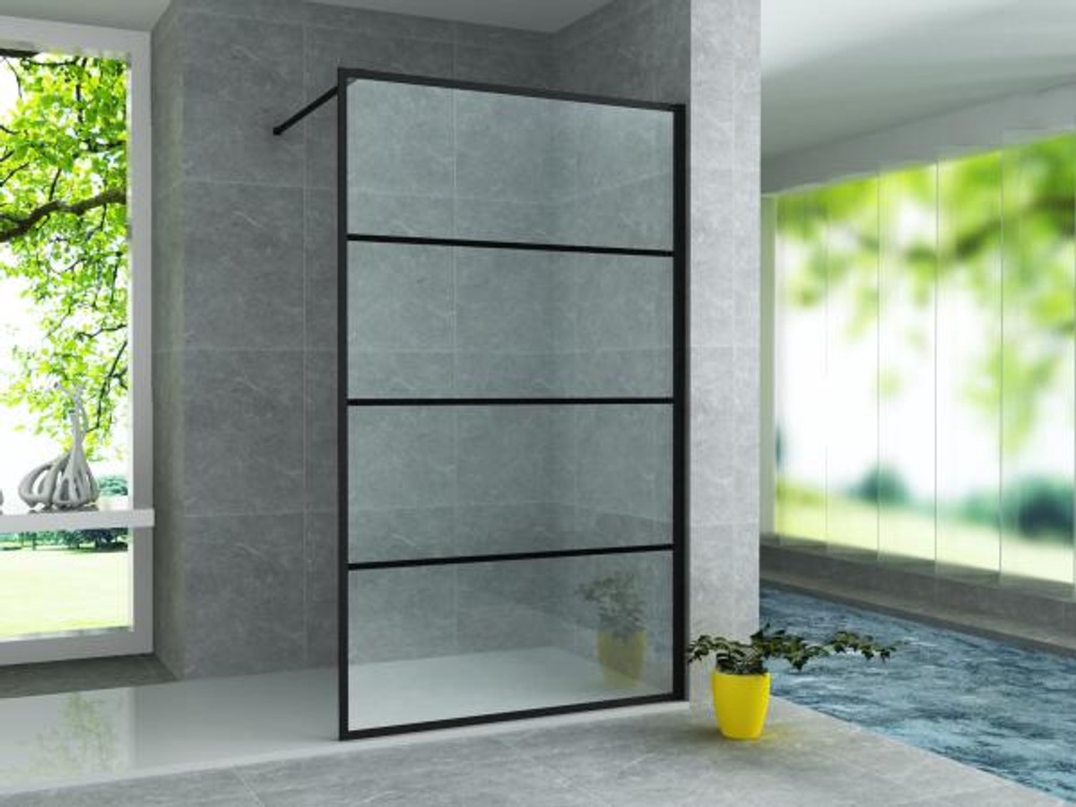 Luxelvia Inloopdouche Douchewand 140 x 200 cm – 8mm Transparant glas met Anti-kalk Nano-coating | Vrijstaande Douchewand
