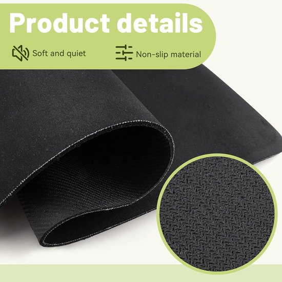 Praktische Mini Yoga Mat voor Onder Bureau, 2 Stuks, Zwart, Geschikt voor Elektrische Voetpedalen, Stabiliteit en Vloerbescherming, Ideaal voor Thuis en Kantoor — afbeelding 4