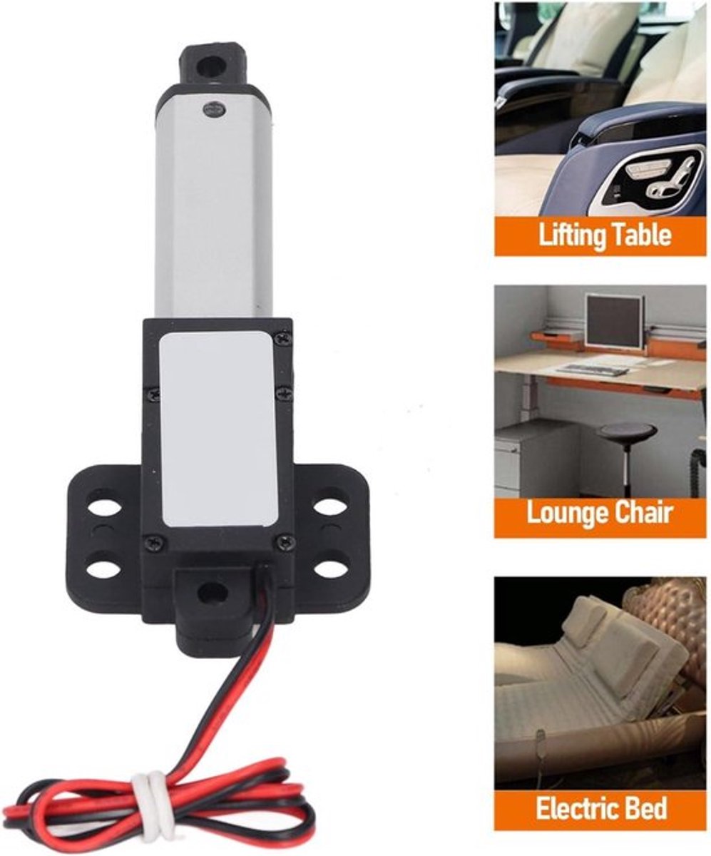 Elektrische Lineaire Actuator 24V met 50 mm Slag, 30 mm/s Snelheid, 20N Stuwkracht - Bank Robotkasten Huisautomatisering Oplossing