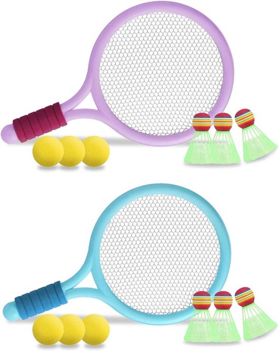Badmintonset voor kinderen, draagbaar speelgoed voor training en vrije tijd, ideaal voor buiten- en binnenspelactiviteiten