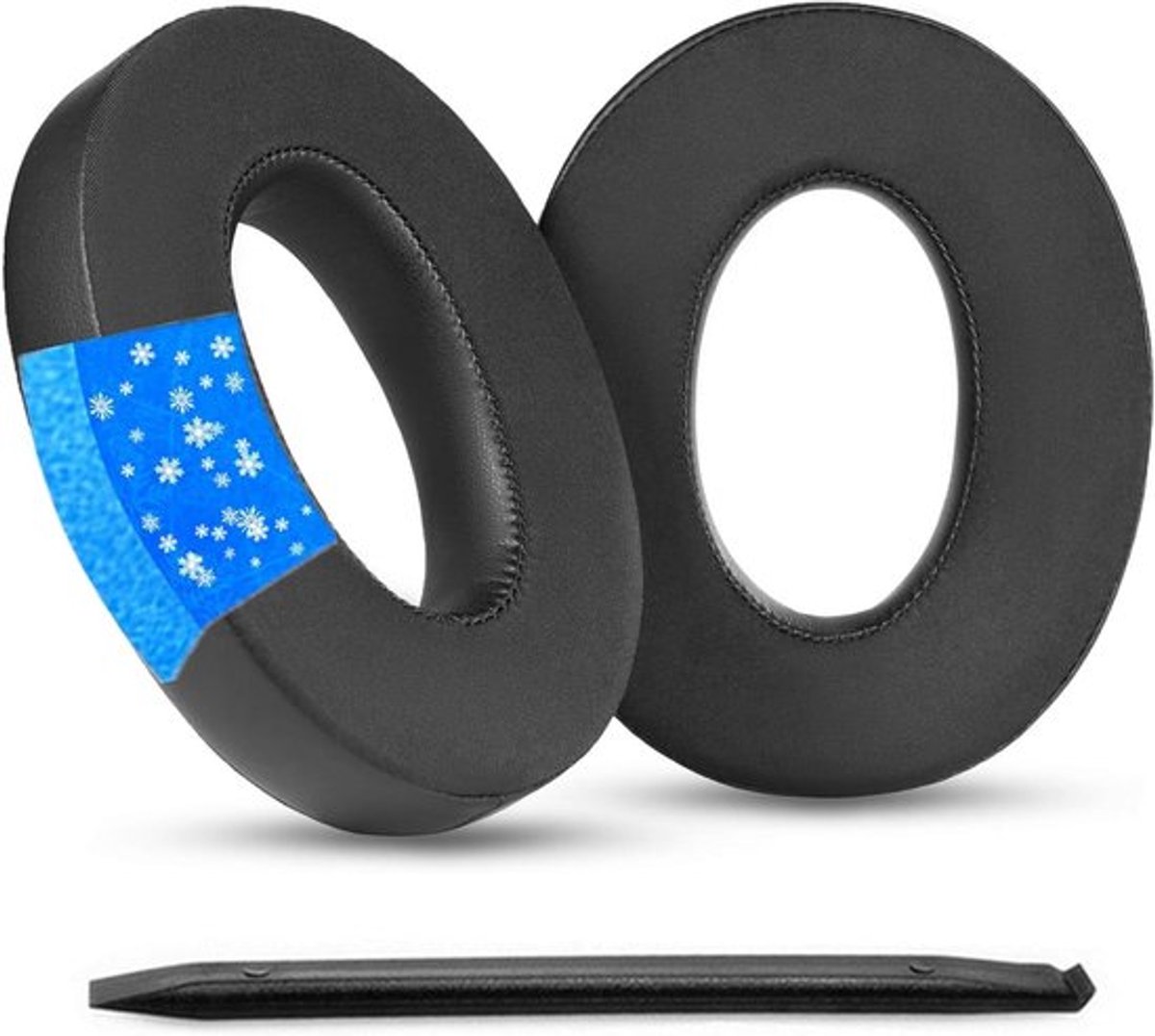 Cooling Gel Oorkussens voor HD620S en HD620 Headset - Zwarte Vervangende Oordopjes van Ijs Zijde Stof - Verhoogde Dikte.